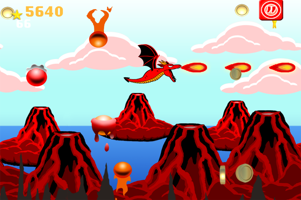 Dragon Vs. Fire Ballz - Free Flying Game
